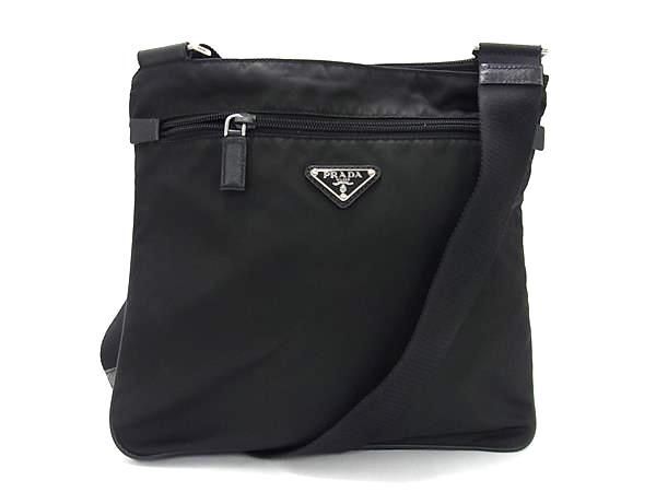 1円 ■美品■ PRADA プラダ テスートナイロン クロスボディ ショルダーバッグ 斜め掛けかばん レディース メンズ ブラック系 FB0749_画像1