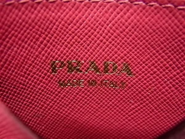 1円 ■美品■ PRADA プラダ 1MC208 サフィアーノレザー カードケース カード入れ パスケース 定期入れ レディース ピンク系 AY3138_画像4