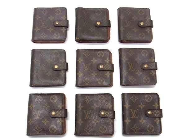 1円 LOUIS VUITTON ルイヴィトン モノグラム 二つ折り 財布 ウォレット 小銭入れ 札入れ カード入れ 9点セット まとめ売り DA7651_画像1