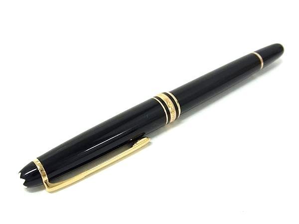 1 jpy MONT BLANC Montblanc pen .18K 750 18 gold fountain pen writing implements stationery stationery lady's men's black group FA5677