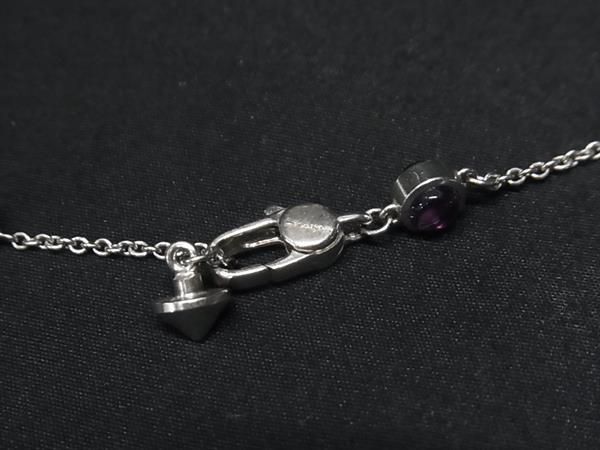 1 jpy # beautiful goods # GUCCI Gucci amethyst Heart necklace pendant accessory lady's silver group × purple series FA7168