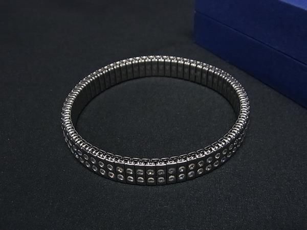 1 jpy # new goods # unused # SWAROVSKI Swarovski rhinestone bracele bangle accessory lady's silver group AY2406