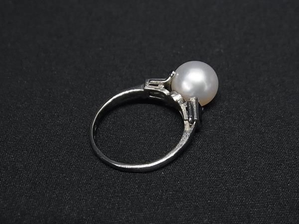 1円 MIKIMOTO ミキモト 本真珠 アコヤ真珠 パール 約8mm SV925 リング 指輪 アクセサリー 約9号 レディース シルバー系 BK1524_画像2