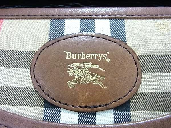 1円 Burberrys バーバリーズ ノバチェック ナイロンキャンバス×レザー ショルダーバッグ 肩掛けかばん レディース ブラウン系 AY3031_画像6