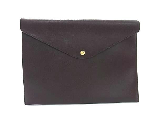 1円 ■美品■ LOUIS VUITTON ルイヴィトン M99087 タイガ ドキュメントケース クラッチバッグ 書類ケース ボルドー系 AY2895_画像1