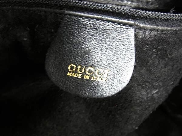 1円 ■美品■ GUCCI グッチ バンブー レザー 2WAY ハンドバッグ ショルダーバッグ 肩掛けかばん レディース メンズ ブラック系 AY3033_画像6