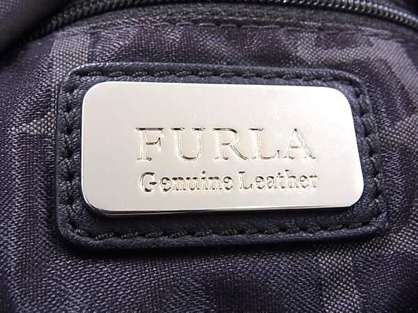 1円 ■美品■ FURLA フルラ レザー ワンハンドル ハンドバッグ ショルダー 肩掛けかばん レディース ブルー系×ブラック系 AX6713_画像6