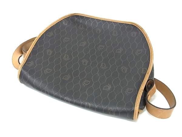 1 иен ChristianDior Christian Dior Vintage соты рисунок PVC× кожа Cross корпус сумка на плечо оттенок коричневого AX6610