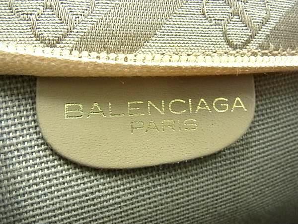 1 иен # как новый # BALENCIAGA Balenciaga Vintage парусина × кожа клатч ручная сумочка оттенок бежевого AX6590