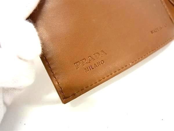 1円 ■美品■ PRADA プラダ 1M0170 パテントレザー 三つ折り 財布 ウォレット 札入れ 小銭入れ カード入れ レディース ブラウン系 AX6720_画像6