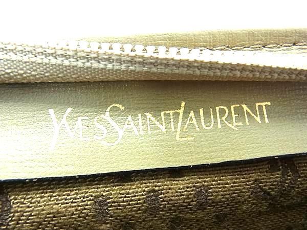 1円 ■美品■ YVESSAINTLAURENT イヴサンローラン PVC×レザー クラッチバッグ セカンドバッグ メンズ レディース ベージュ系 AY3331_画像5