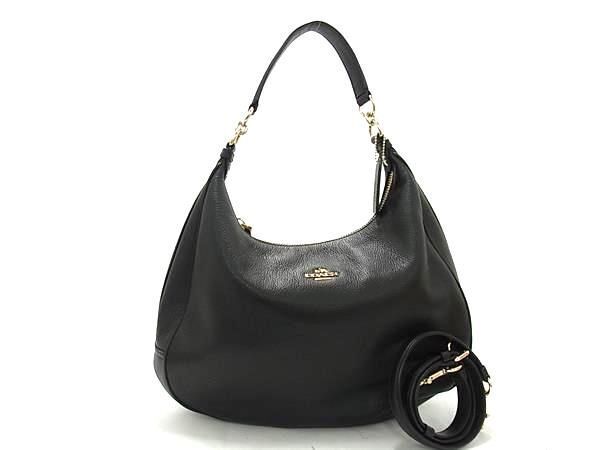 1円 ■極美品■ COACH コーチ F38259 ハーレーホーボー レザー 2WAY ハンドバッグ ショルダー 斜め掛けかばん ブラック系 AY3466_画像1