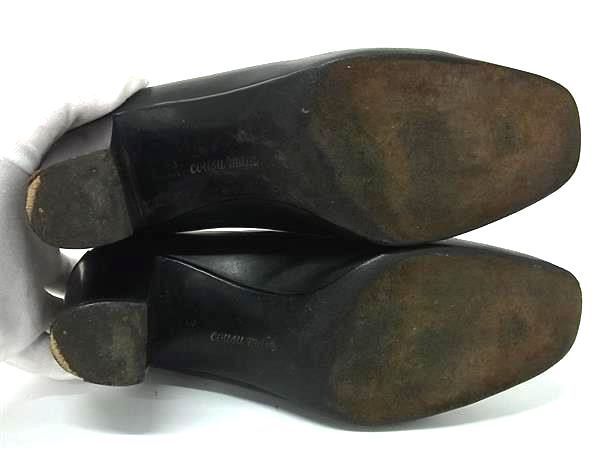CELINE セリーヌ 馬車金具 レザー ヒール ローファー 表記サイズ 35(約22cm) 靴 シューズ レディース ブラック系 DD6590_画像4