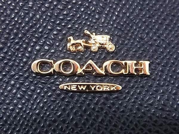 ■美品■ COACH コーチ 52394 レザー カードケース パスケース コインケース カード入れ 定期入れ 小銭入れ ネイビー系 DD7757_画像5