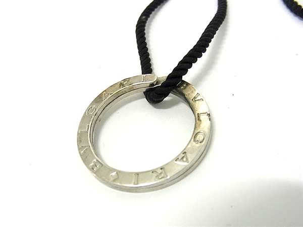 1円 ■美品■ BVLGARI ブルガリブルガリ SV925 ネックレス ペンダント アクセサリー レディース メンズ ブラック系×シルバー系 AW7653_画像2