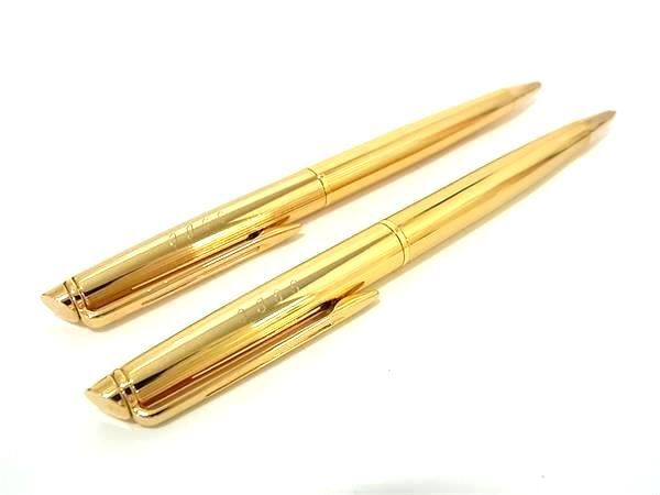 1円 ■美品■ WATERMAN ウォーターマン ツイスト式 ボールペン シャープペンシル 筆記用具 文房具 2点セット ゴールド系 FA3295_画像2