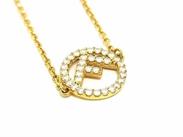 1円 ■美品■ FENDI フェンディ エフイズ ラインストーン ブレスレット アクセサリー レディース ネックレス ゴールド系 AW6321_画像3