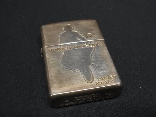 1円 ZIPPO ジッポー 2001年製 YUSAKU MATSUDA NO.3723 高級ライター オイルライター 喫煙グッズ 喫煙具 メンズ シルバー系 AW6322_画像2