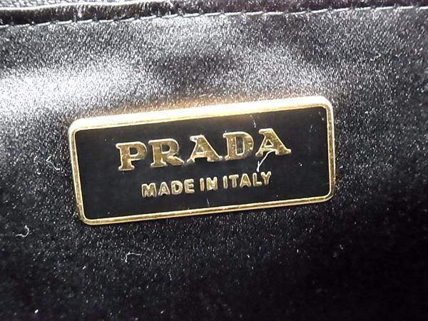 1円 PRADA プラダ BN0239 レザー トートバッグ ショルダー 肩掛けかばん レディース ブラック系 AZ1254_画像6