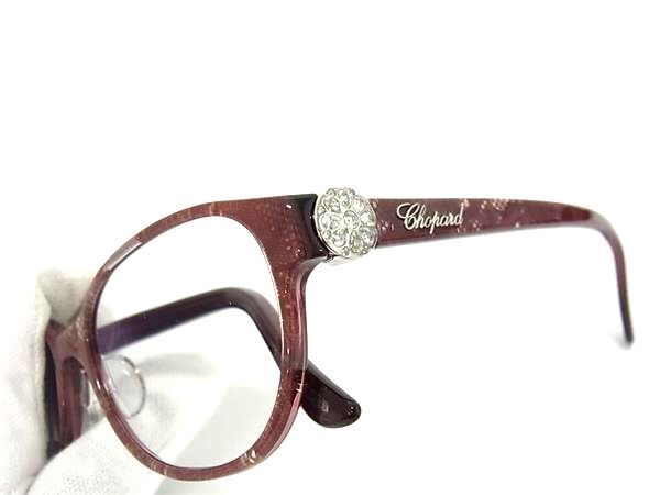 1円 ■極美品■ Chopard ショパール VCH 160S 53□16 0AEG 140 ラインストーン 度入り サングラス メガネ 眼鏡 メンズ ボルドー系 FA6408_画像3