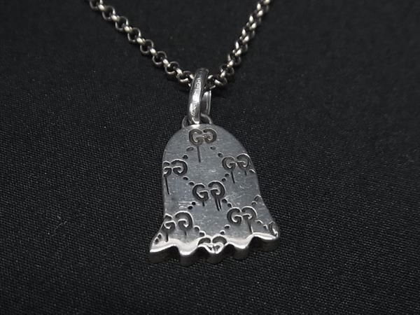 1 jpy # beautiful goods # GUCCI Gucci Gucci ghost SV925 necklace pendant accessory lady's men's silver group FA7636