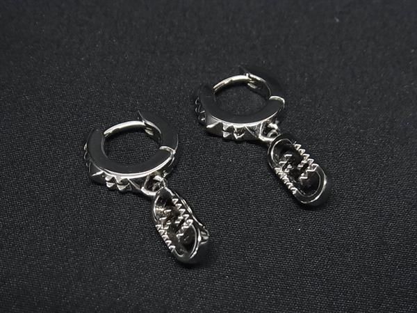1 jpy # beautiful goods # FENDI Fendi rhinestone earrings accessory lady's silver group AW9347