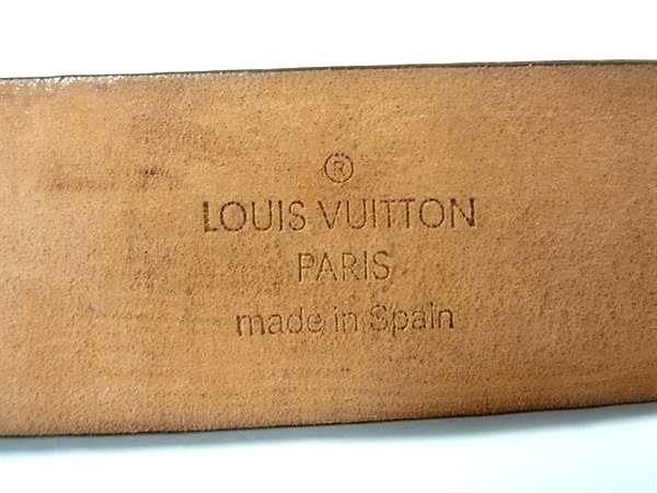 1円 LOUIS VUITTON ルイヴィトン M6801 モノグラム サンチュール キャレ シルバー金具 ベルト メンズ ブラウン系 AZ4066_画像4