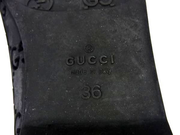 1円 GUCCI グッチ GG柄 ラバー フラットシューズ バレエシューズ 表記サイズ 36 (約23cm) 靴 レディース ブラック系 AW9735_画像5