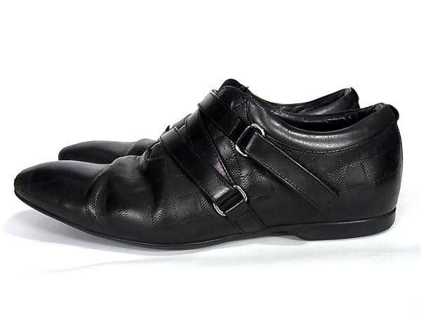 1円 LOUIS VUITTON ルイヴィトン ダミエアンフィニ ドレスシューズ サイズ5 (約24.5cm) 靴 メンズ ブラック系 AW9868_画像3