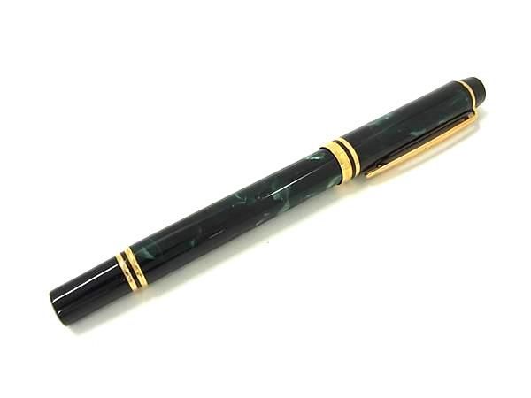 1 jpy # ultimate beautiful goods # WATERMAN Waterman pen .18K 18 gold 750 writing implements stationery stationery black group × green group AZ4072