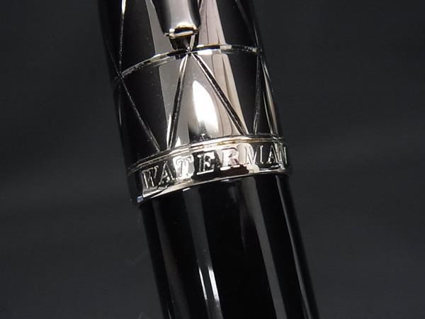 1円 ■美品■ WATERMAN ウォーターマン ペン先 18K 750 18金 万年筆 筆記用具 文房具 ステーショナリー ブラック系×シルバー系 AZ4085_画像6