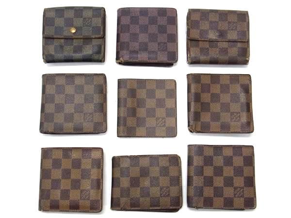 1円 LOUIS VUITTON ルイヴィトン ダミエ 二つ折り 三つ折り 財布 ウォレット 小銭入れ 札入れ カード入れ 9点セット まとめ売り DA7711_画像1