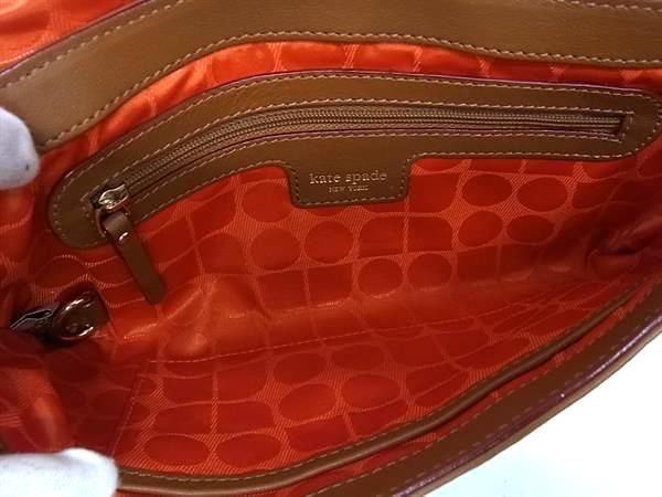 1円 ■極美品■ kate spade ケイトスペード PXR1106 レザー ワンショルダーバッグ ハンドバッグ 肩掛 レディース ブラウン系 AY3503_画像5