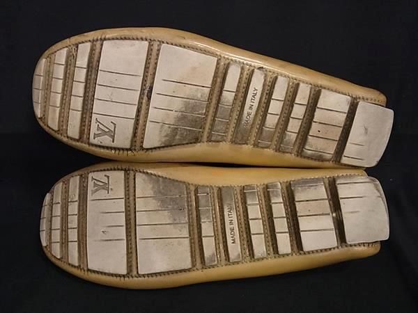 1円 LOUIS VUITTON ヴィトン パテントレザー ローファー ドライビングシューズ 表記サイズ36(約23.0cm) 靴 マスタードイエロー系 AZ4324_画像4