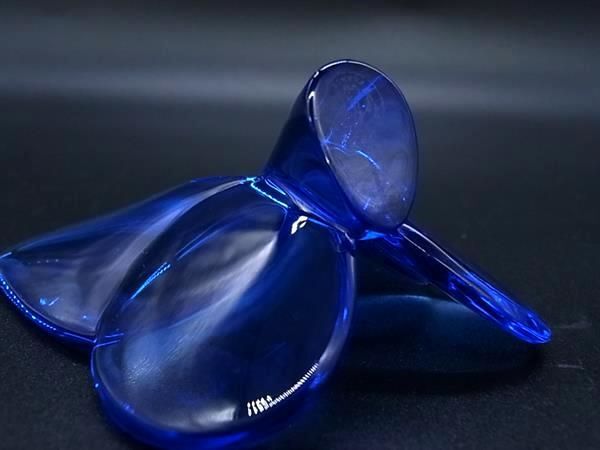 ■新品同様■ Baccarat バカラ ラッキーバタフライ クリスタルガラス 蝶 オブジェ 置物 インテリア ブルー系 FA4053_画像3