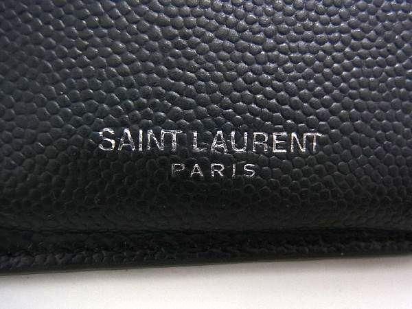 1円 SAINT LAURENT サンローラン レザー フラグメントケース コインケース コインパース カードケース ブラック系 AY4300_画像5