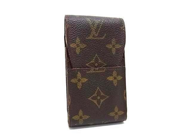 1円 ■美品■ LOUIS VUITTON ルイヴィトン M63024 モノグラム エテュイ シガレットケース 煙草ケース ブラウン系 AY4378_画像1