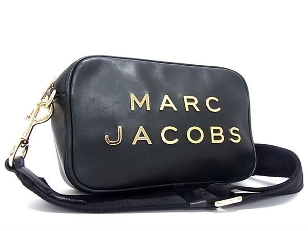 1円 ■極美品■ MARC JACOBS マークジェイコブス フラッシュ カメラバッグ レザー クロスボディ ショルダーバッグ ブラック系 AY3434_画像1