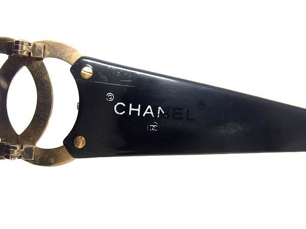 1円 CHANEL シャネル ココマーク サングラス 眼鏡 メガネ レディース ブラック系×クリアブルー系 AY3592_画像5