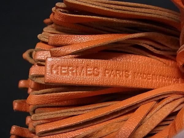 1 иен HERMES Hermes karu men кожа серебряный металлические принадлежности кисточка сумка очарование брелок для ключа кольцо для ключей женский orange серия AZ3553