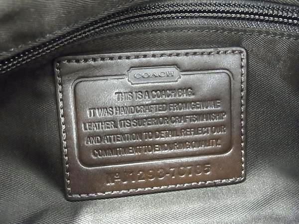 1円 ■美品■ COACH コーチ 70785 レザー ショルダーバッグ ボディバッグ メンズ ネイビー系×ブラウン系 AW8861_画像6