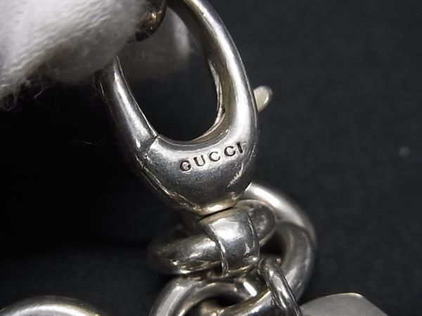 1円 ■美品■ GUCCI グッチ SV925 チェーン タグ ブレスレット アクセサリー メンズ シルバー系 AW9008_画像4