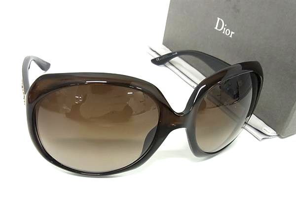 1円 ■極美品■ ChristianDior クリスチャンディオール GLOSSY 1 KIFCC サングラス メガネ 眼鏡 レディース メンズ ブラウン系 AY3474_画像1