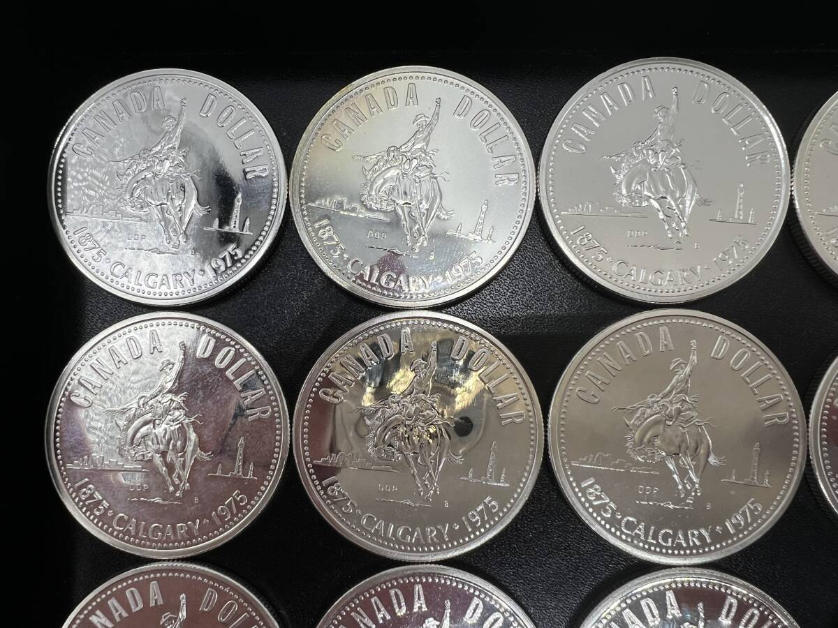 カナダ 1ドル銀貨 21枚おまとめ 1975 エリザベス2世(1952-) カルガリー100周年記念【5408】_画像3
