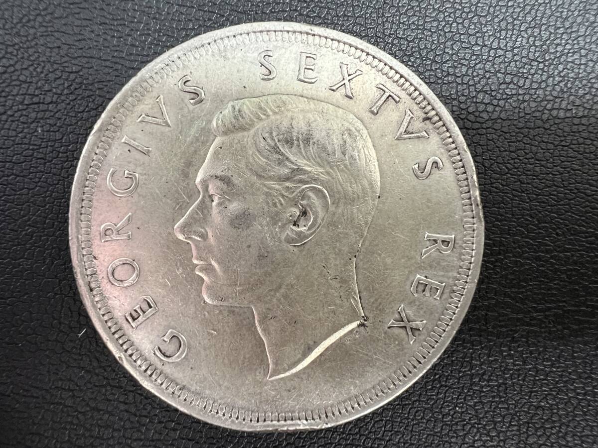 イギリス 南アフリカ 5シリング銀貨 1951年 ジョージ6世【5453-2】_画像2