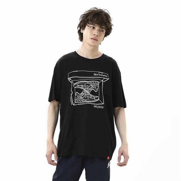 格安 ニューバランス シューボックス半袖Ｔシャツ 黒 M スポーツ ブランド