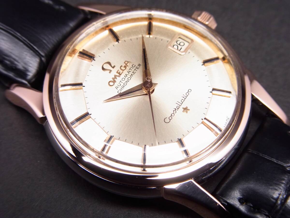 Omega 12 square shape Constellation top Gold Cal.561 self-winding watch clock beautiful goods!!