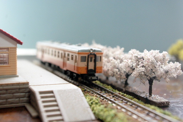 鉄道、建築模型　ジオラマ　樹木　桜並木(ミニ）_画像6