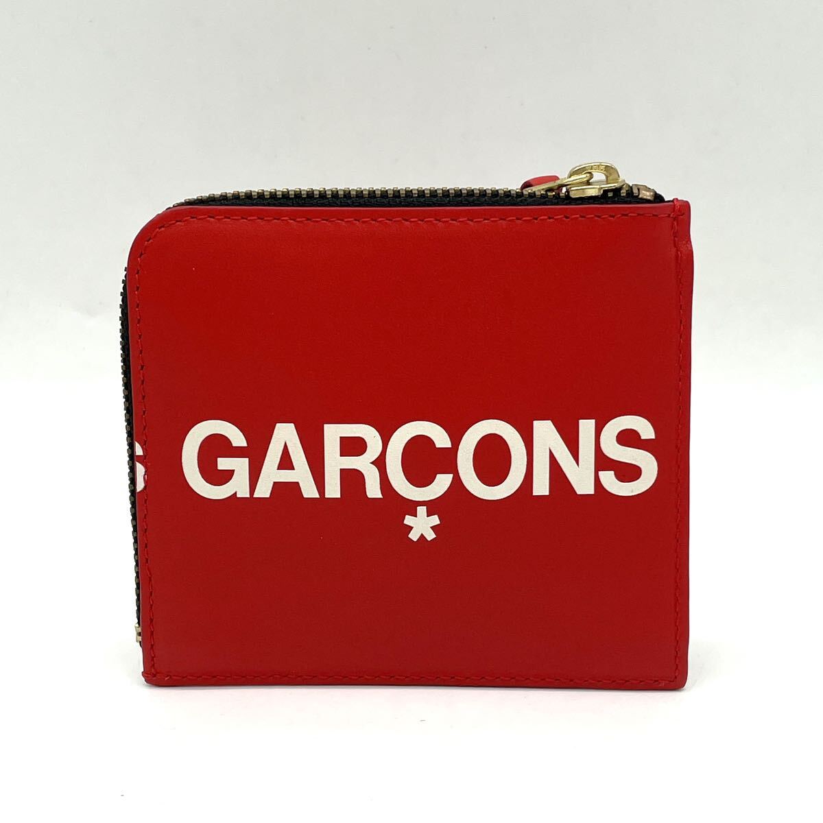 1円 未使用品 COMME des GARCONS コムデギャルソン SA3100HL HUGE LOGO 財布 コインケース ラウンドファスナー_画像3