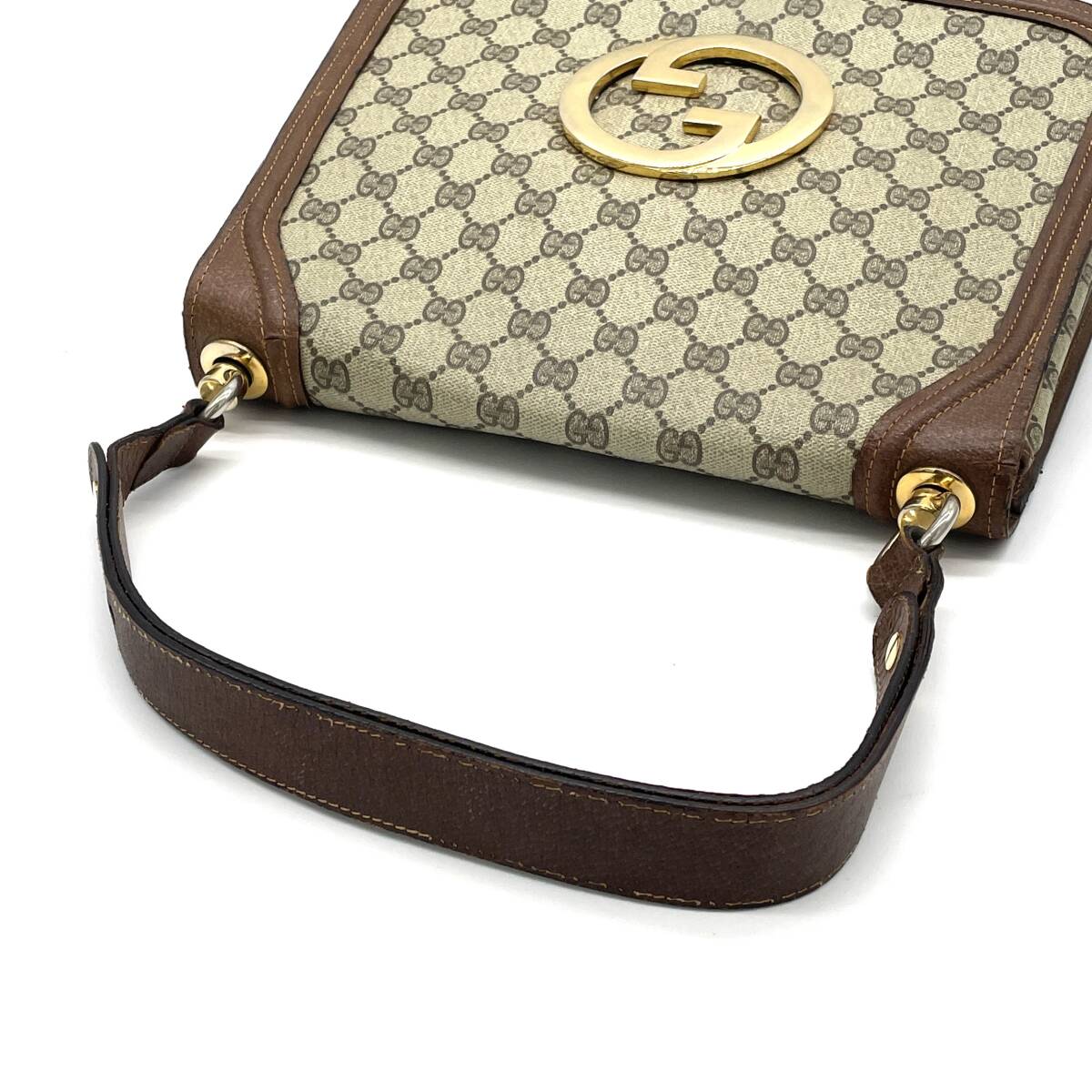 1円 良品 GUCCI オールドグッチ GG柄 ブロンディ ショルダーバッグ ブラウン ゴールド金具_画像5